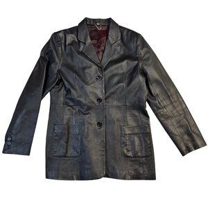 Freemans Sketchley Women's Black Leather Jacket Size 16